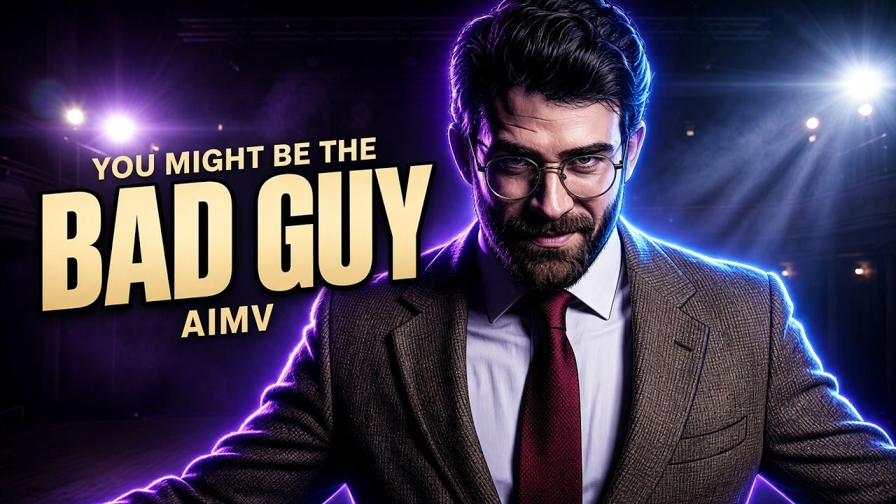 You Might Be the Bad Guy key art: a man in a suit under stage lights